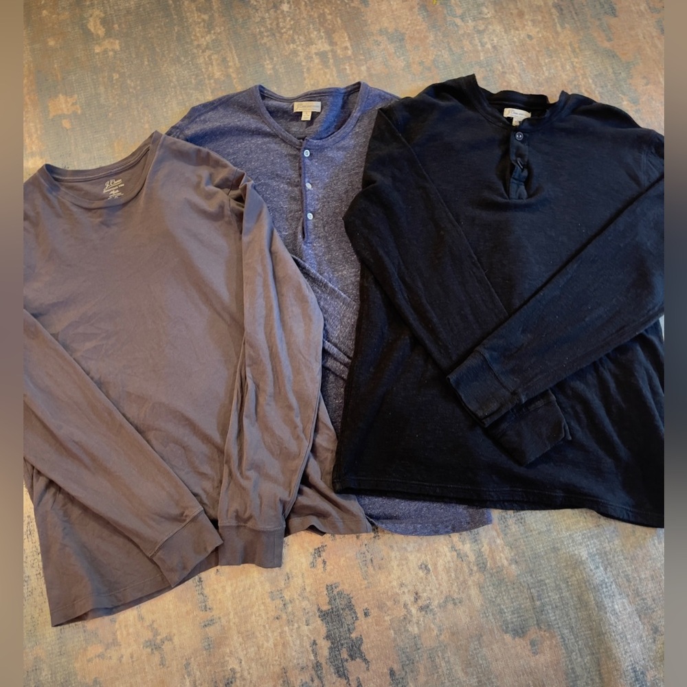 J. Crew Lot of long sleeve knit shirts. Size large